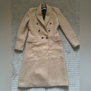 Zara Tan Double-Breasted Women's Coat